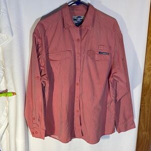 Exofficio Women’s Long Sleeve Button-Up Shirt - Rose, Size Large